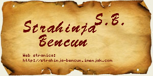 Strahinja Bencun vizit kartica